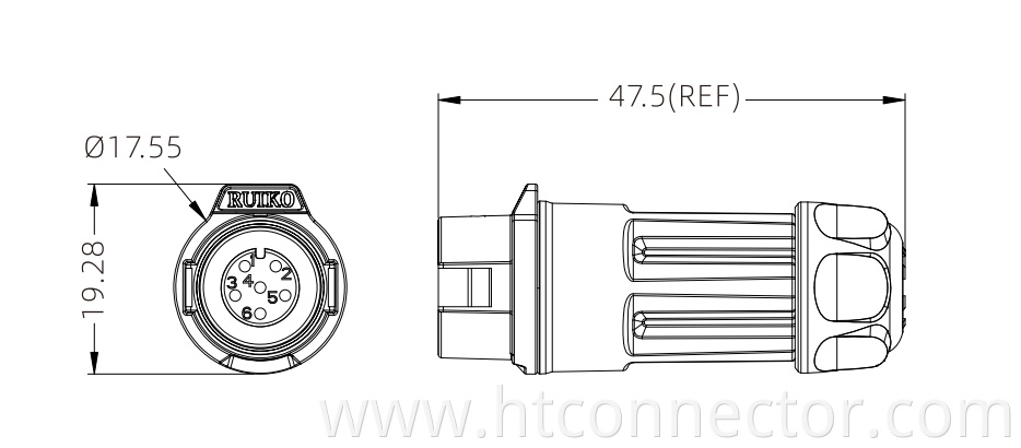 Flanged aviation waterproof connector